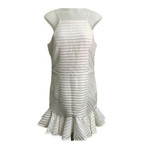 NWOT Bardot Womens 10 Large Ivory Lace Ruffle Sleeveless Dress Party Cocktail